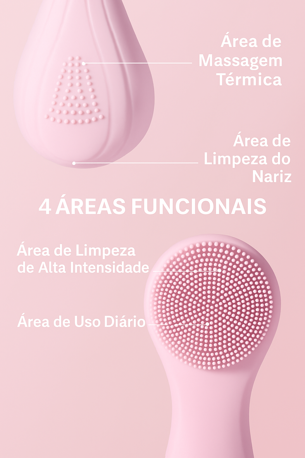 Escova Facial Sônica Recarregável - Limpeza Profunda e Esfoliação para Pele Radiante