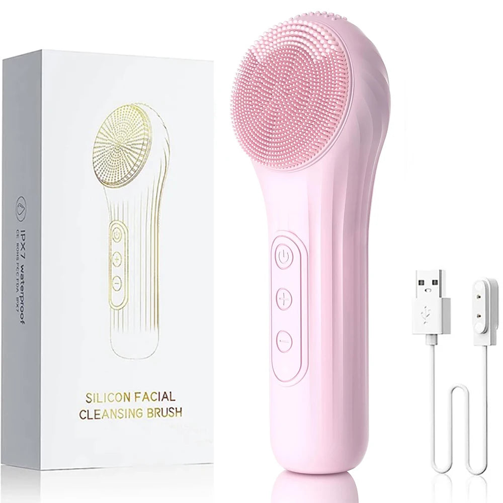 Escova Facial Sônica Recarregável - Limpeza Profunda e Esfoliação para Pele Radiante