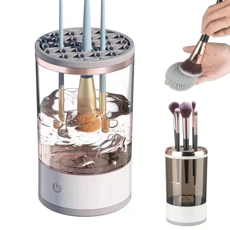 Limpador Elétrico Portátil para Pincéis de Maquiagem – Limpeza Rápida e Eficaz